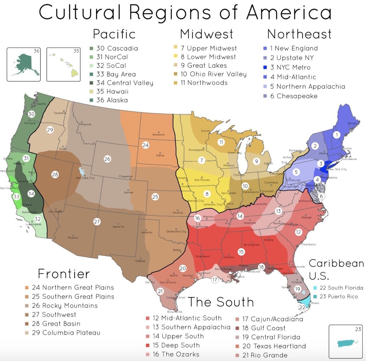 Cultural Map of the United States