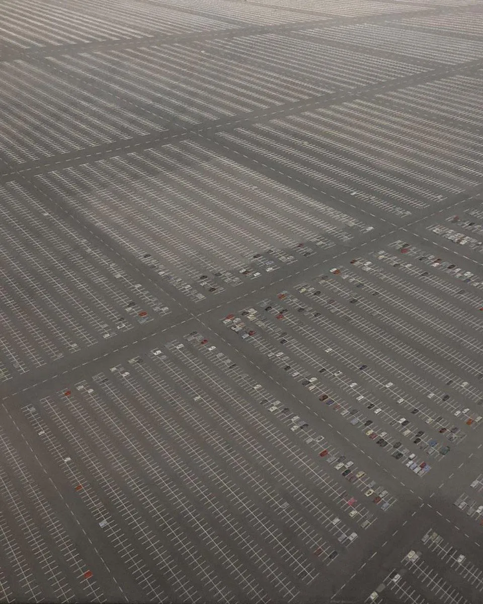 A painting called 'Greatest Parking Lot' by Ethel Greene (1969)