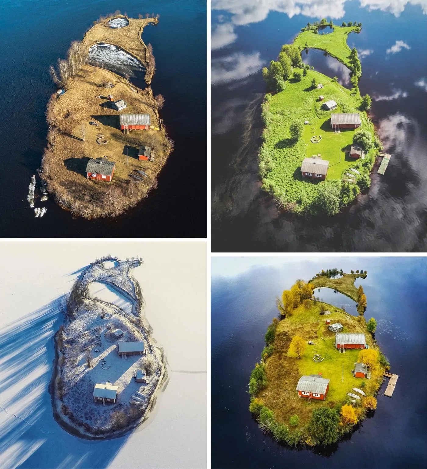 A Tiny Finnish Island in Four Seasons