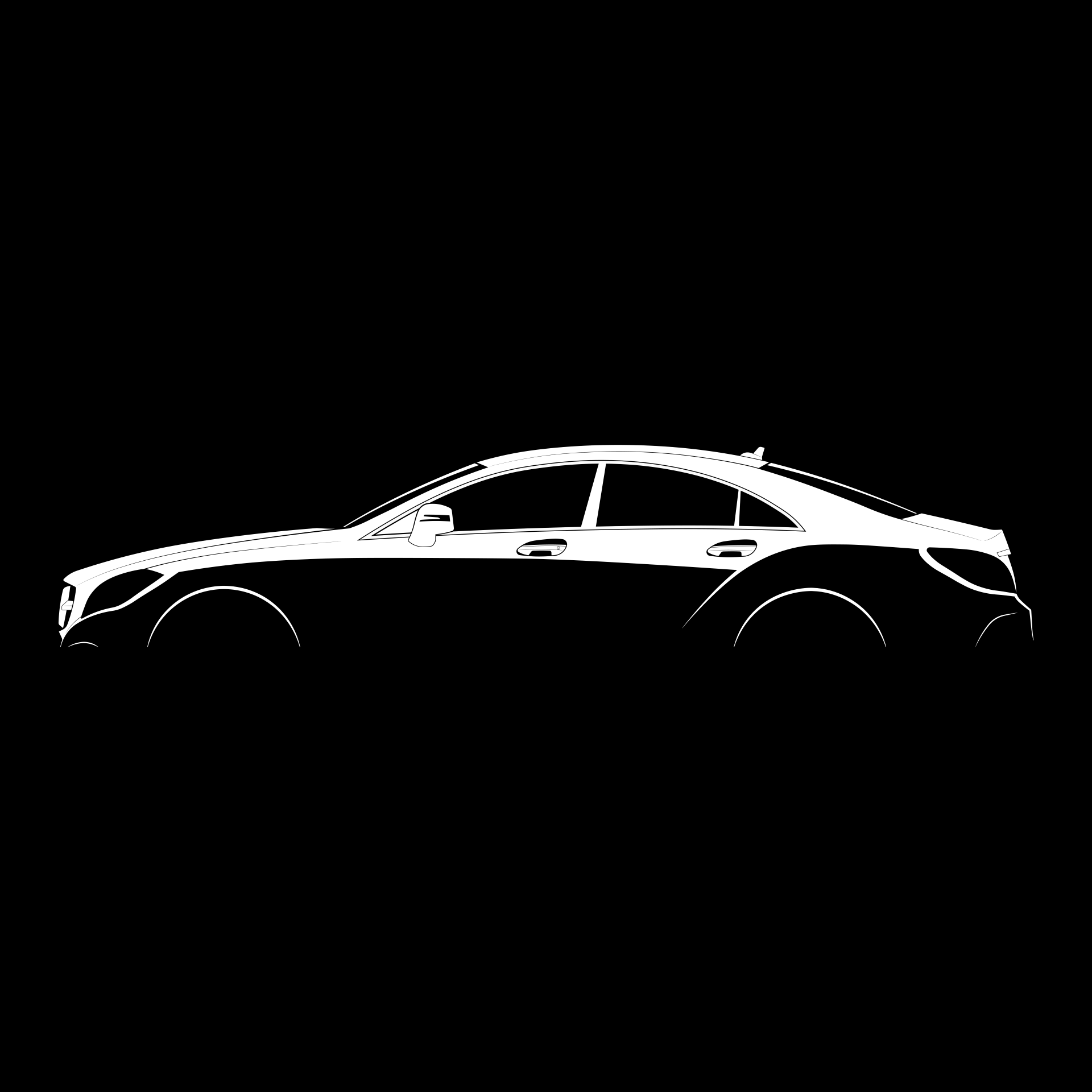Silhouette of Mercedes-C218 by Henry Lin