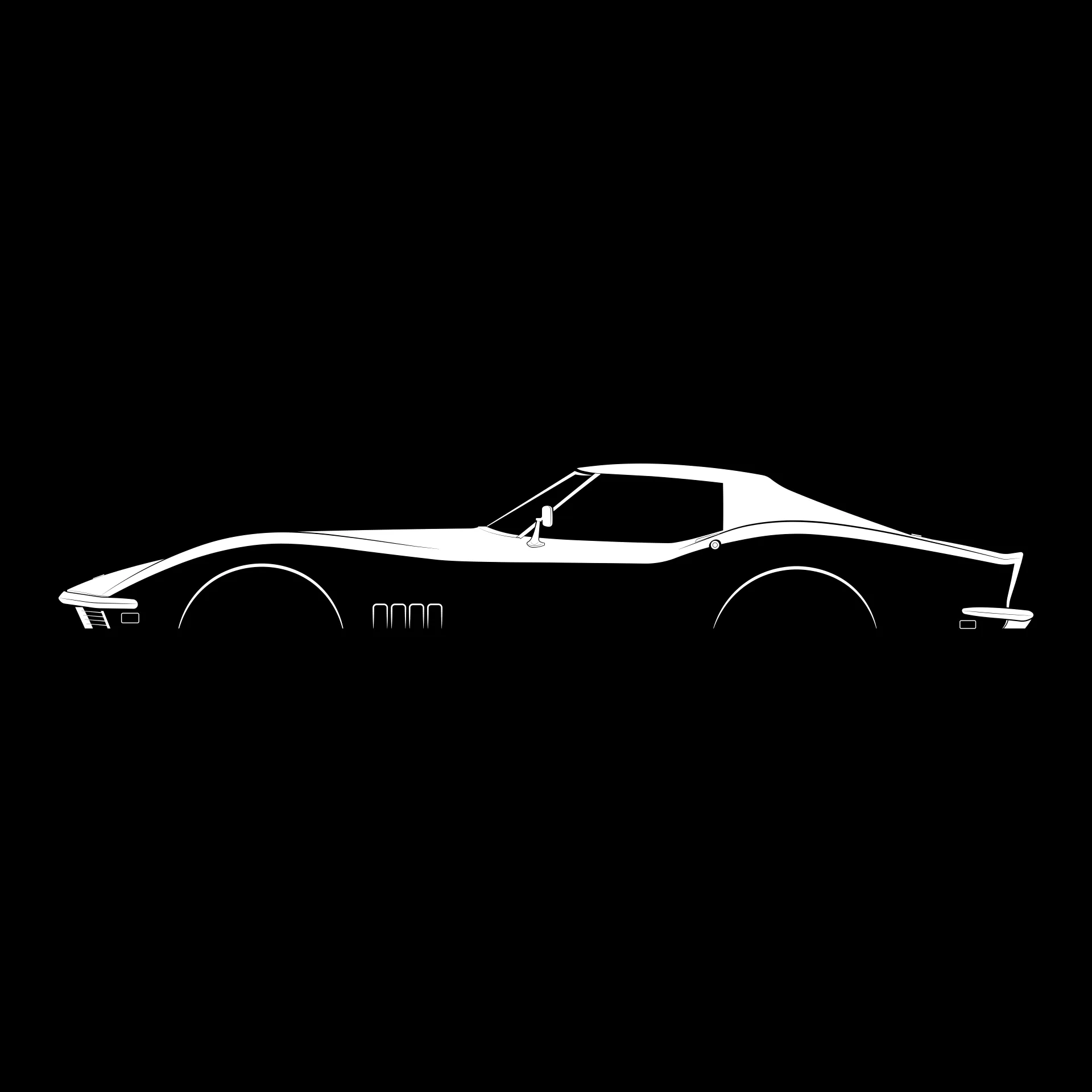 Silhouette of Chevrolet-Corvette-C3-08 by Henry Lin