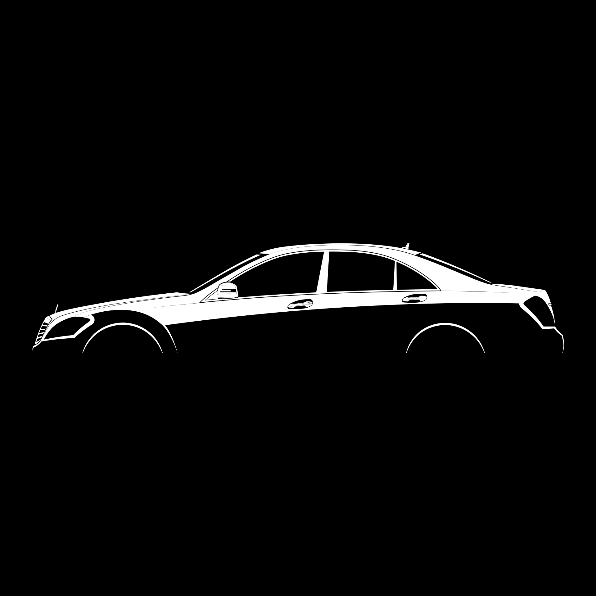 Silhouette of Mercedes-w221 by Henry Lin