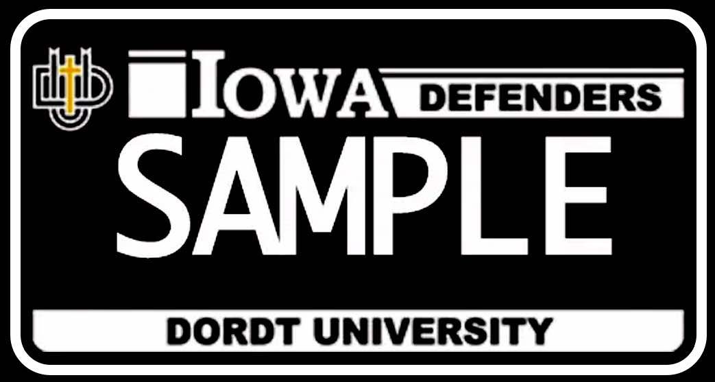 Iowa Dordt University plates