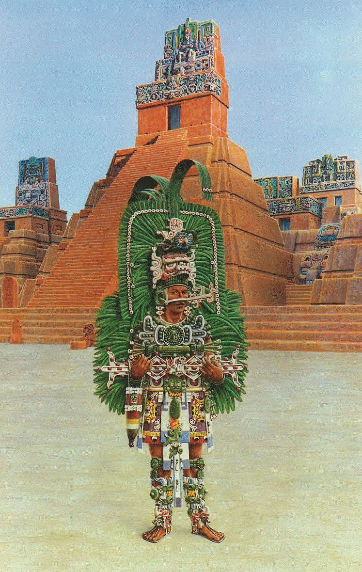 Drawing of Jasaw Chan K''awiil I of Tikal, a Maya King