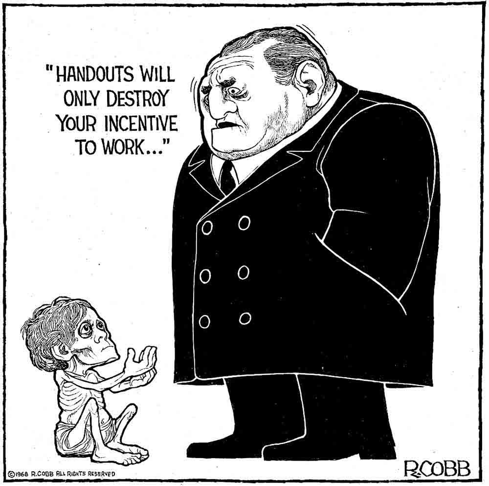 Ron Cobb cartoon on economics