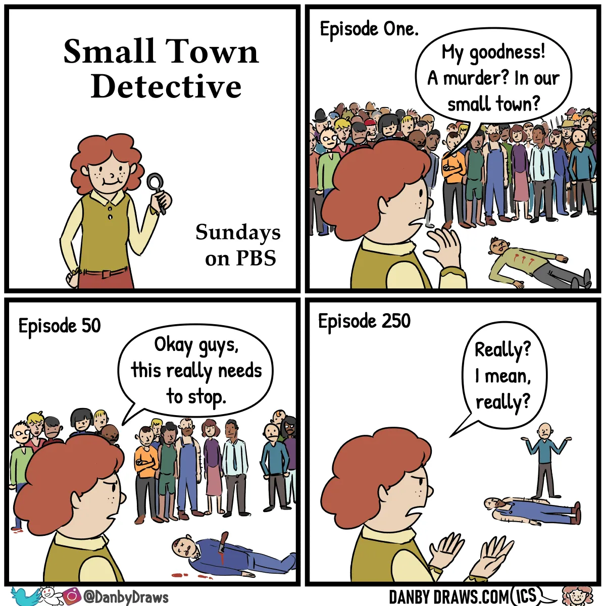 Comic by Danby Draws about smalltown detectives